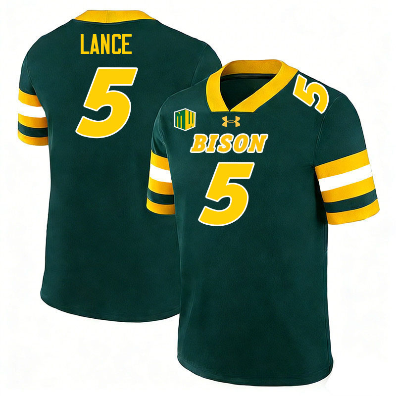 North Dakota State Bison #5 Bryce Lance College Football Jerseys,Uniforms-Green